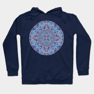 Floral Star Pacific Mandala blue sky Hoodie